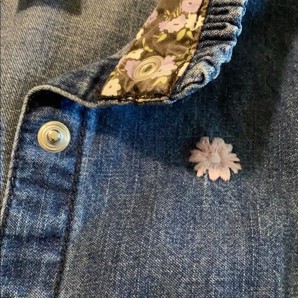 Gymboree Blue Denim Snap Front Dress SZ 6 - Picture 3 of 7